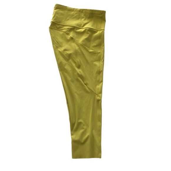 .Lululemon Fast and Free Crop II 19" Nulux Golden Lime - Picture 9 of 14